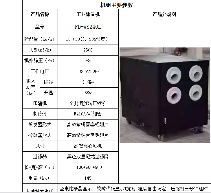 富達烘干機參數(shù)1