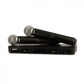 SHURE/舒爾BLX288/PG58心型動圈舞臺商演話筒 無線手持麥克風(fēng)一拖二話筒設(shè)備 活動企業(yè)會議演講話筒