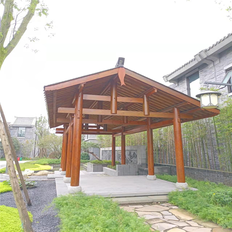 公園小區(qū)景觀防腐木廊亭 融昌達(dá)工廠生產(chǎn)加工建造一體化 可定制