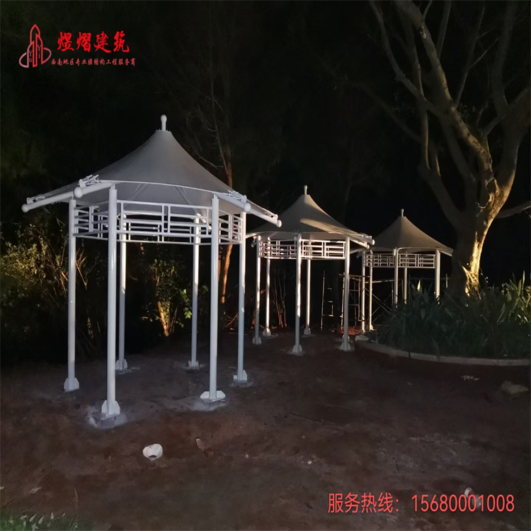 景觀膜結(jié)構(gòu)工程別墅泳池遮陽棚景區(qū)公園涼亭 張拉膜看臺定制