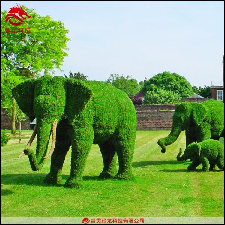 仿真植物雕塑大象綠植雕塑景觀綠雕福建市政工程草皮雕塑花堆造型