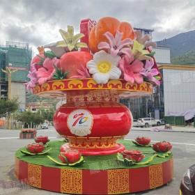 定制商業(yè)街創(chuàng)意抽象彩繪動物雕塑戶外公園廣場景觀擺件玻璃鋼雕塑