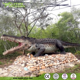 大型仿真鱷魚景區(qū)游樂主題公園戶外展覽機械可動動物源頭制作廠家