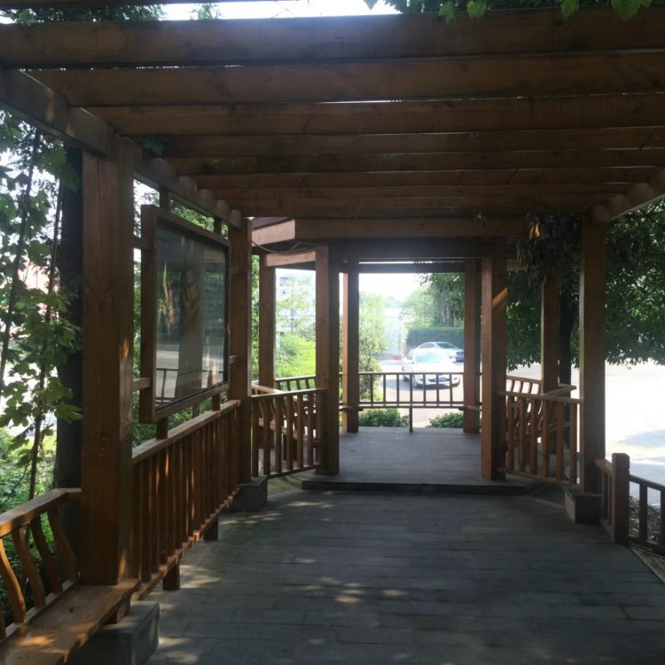 仿古古建長廊 公園景區(qū)景觀長廊 戶外園林防腐木廊道