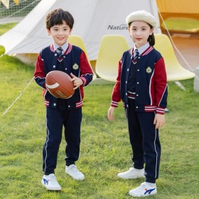 英倫風(fēng)春秋運(yùn)動服校服套裝幼兒園園服定制