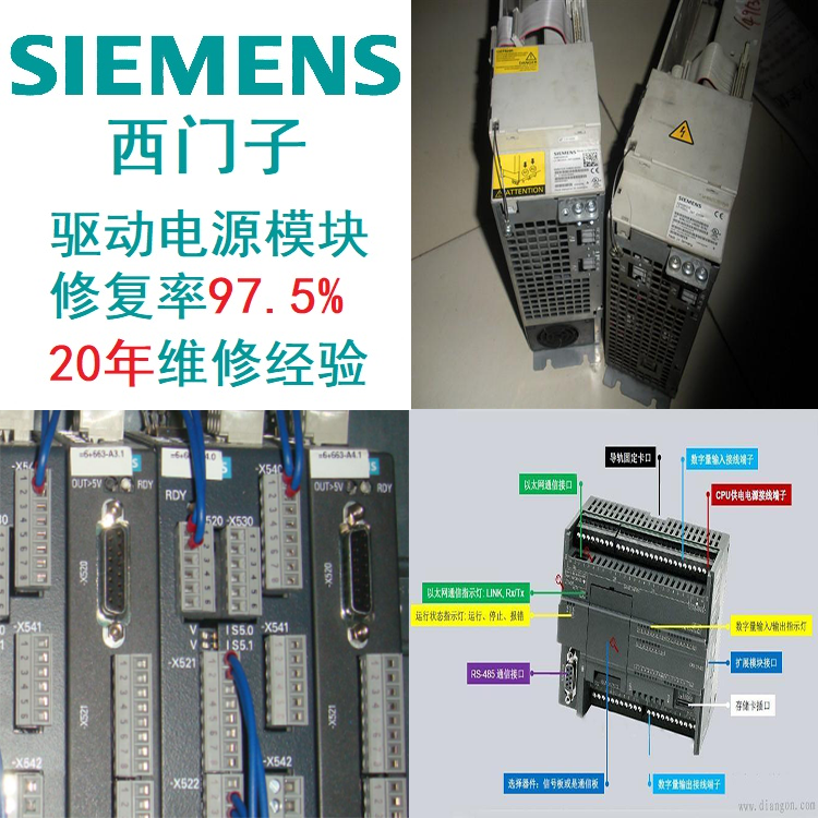 SIEMENS驅(qū)動(dòng)西門子模塊綠燈不滅診斷維修