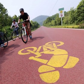 恩施市 c25透水混凝土 透水地坪 彩色透水綠道 施工