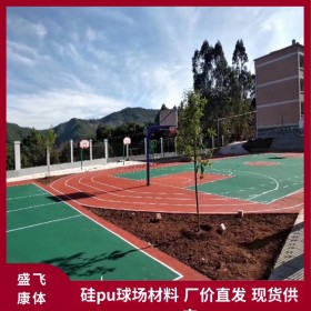 2022勝飛康體專業(yè)施工硅pu球場(chǎng) 硅pu籃球場(chǎng) 塑膠地面 緩沖性良好