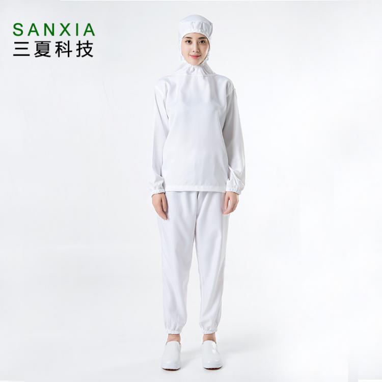 SANXIA/三夏定制YA024食品工作服 套頭連帽分體食品工作服定制