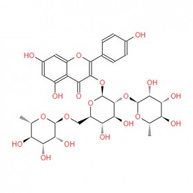 山柰酚-3-O-(2，6-α-L-二吡喃鼠李糖基-β-D-吡喃葡萄糖苷) 55804-74-5  C33H40O19